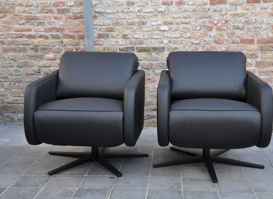 Aneta relaxfauteuil zwart (2 stuks)