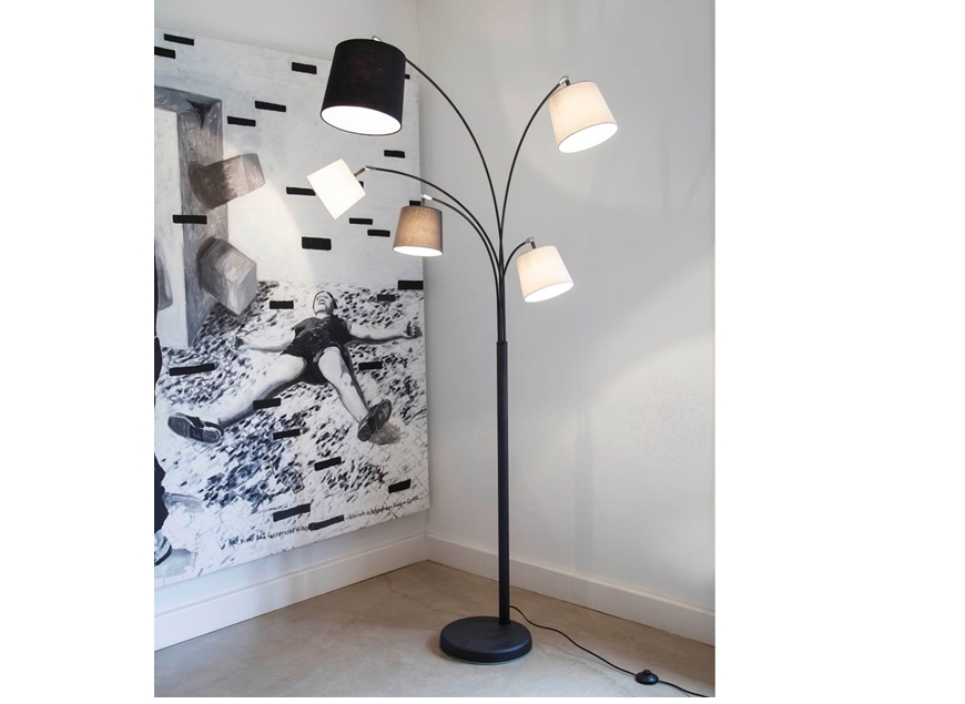 Vloerlamp Foggy met 5 kapjes